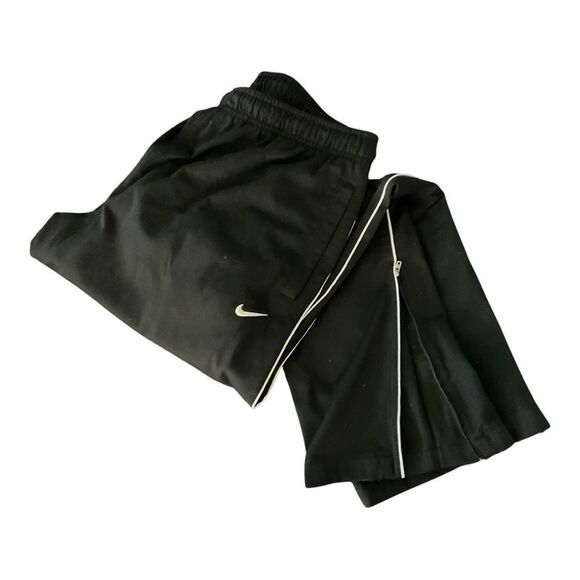 Nike Black Athletic Pants with White Accents - Picture 1 of 4